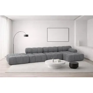 kaiser möbel Ecksofa L-Form XL Stoff Bouclé 3-Sitzer Dunkelgrau