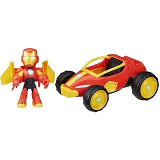 Marvel Iron Flitzer Action-Figur & Fahrzeug, 2-in-1 Spielset mit Sammelfigur und Spielzeugauto