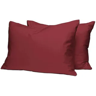 Pizuna 2er Pack Kissenbezug 70 x 90 cm Baumwolle Rio-Rot 400 Fadenzahl | Luxuriöser Soft-Satin 2er Pack Kissenbezüge, 100% Langstapel Baumwolle Nur Kissenbezug (Rio Rood, 70x90 cm) Mako Satin