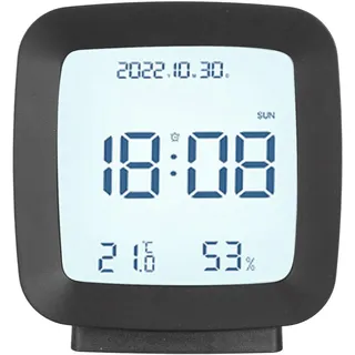 OKJHFD Kleine Uhren für Schlafzimmer, digitaler Wecker, multifunktional, Temperatur, Luftfeuchtigkeit, hohe Genauigkeit, Kinderwecker für Schlafzimmer, Nachttisch, Zuhause für Kleinkinder