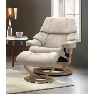 Relaxsessel STRESSLESS "Reno" Sessel Gr. ROHLEDER Stoff Q2 FARON, Classic Base Eiche, Relaxfunktion-Drehfunktion-PlusTMSystem-Gleitsystem, B/H/T: 88 cm x 98 cm x 78 cm, beige (light q2 faron) Lesesessel und Relaxsessel