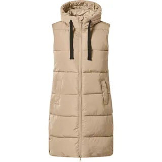 ESMARA® Damen Steppweste lang (Beige, L(44/46))