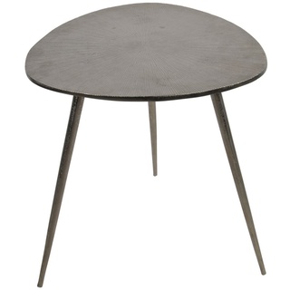 Lesli Living Beistelltisch »Beistelltisch Tisch Brush Shine silber gebürstetes Aluminium (47x47,5x51cm)« silberfarben