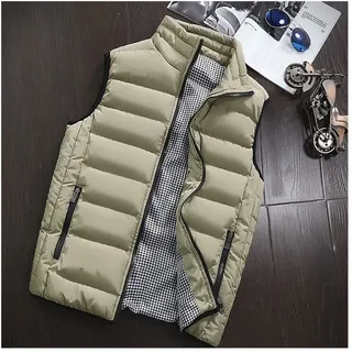 Winterweste Casual Weste Männer Herbst Winterjacken Dicke Westen Mann Sleeveless Mäntel Männliche Warme Baumwolle Gepolsterte Weste Männer Gilet Veste Hommes Westen und Weste Herrenbekleidung, Westen
