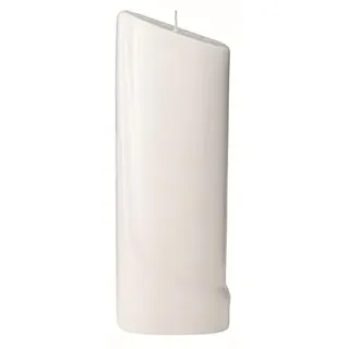 Formenkerzen, Kerzenrohling Ellipse abgeschrägt mit Sockel Weiß, 26 x 9 x 6 cm, Kerze zum verzieren von Anlasskerzen, Taufkerzen, Hochzeitskerzen