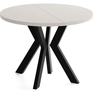 WFL GROUP Runder Esstisch 80 x 77 x 80 cm beige