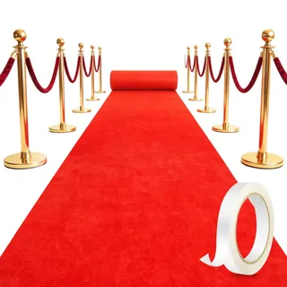 DASIAUTOEM Roter Teppich Läufer 1 x 10 m,Hochzeitsteppich VIP Event Teppich | Eventteppich Rutschfester Red Carpet mit 10 Meter Hochzeitsteppich, Messeteppich Rutschfester Red Carpet Empfangsteppich