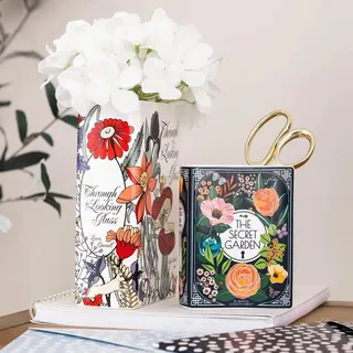 Keramik Book Vase, Buchvase für Blumen, Buch Vase, Bücherform Dekorative Vase Niedliche Bücherregal Dekoration Einzigartige Aesthetic Vase Moderne Decor Vase für Tischdeko Wohnzimmer Büro (B)