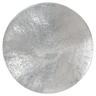WOMO-DESIGN Hammerschlag Tisch Durban Couchtisch Wohnzimmertisch Sofatisch Silber 90x45 cm