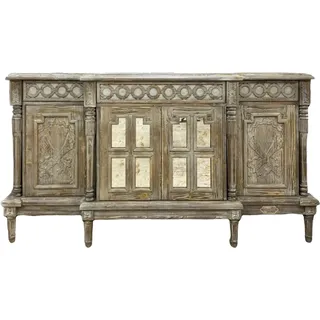 Pompöös by Casa Padrino Luxus Landhausstil Sideboard Provence Antik Grau 250 cm - Designed by Harald Glööckler