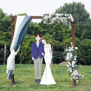 OURECO Holz Rosenbogen,Hochzeitsbogen,Traubogen Hochzeit Hintergrund Stand Bogen for Geburtstagsfeier Hochzeit Garten Innen- und Außendekoration