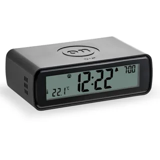 Funkwecker Digital Flip-ON-OFF Licht Snooze Crescendo Schwarz - ATLANTA 1874/7