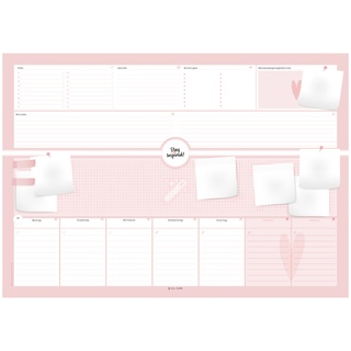 Stay Inspired  Schreibtischunterlage  Abrissplaner Mit Wochenplaner (Rosa/Pink)