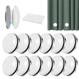 12 Paare Magnet Duschvorhang, Runde Duschvorhang Gewichte Magnetische | Vorhang Gewichte, Weiß Magnetische Duschvorhang Beschwerer, mit 1 Aufbewahrungsbox, für Gardinen, Tischdecken, Duschvorhänge