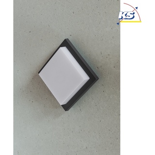 HEITRONIC LED Wand-/Deckenleuchte MAKIRA Außenleuchte, 8W, 3000K, 480lm, IP54, anthrazit HEI-500024