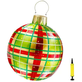 Settoo Weihnachtskugeln, 60 cm, aufblasbare Christbaumschmuck mit personalisierten Weihnachtskugeln, riesig, Gartendekoration, Ornamente, aufblasbare Kugeln