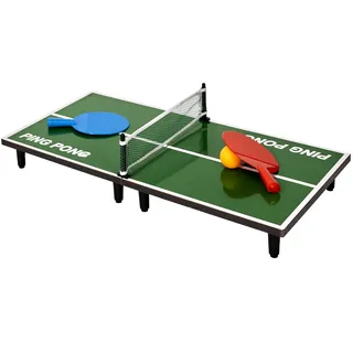 Mister Gadget, MG3385, Ping Pong Table 60x30cm, Small Model, Fun Entertainment, MDF Wood and Plastic, Green, Black, White, Blue, Red, Dimensions: 60 x 30 x 7 cm