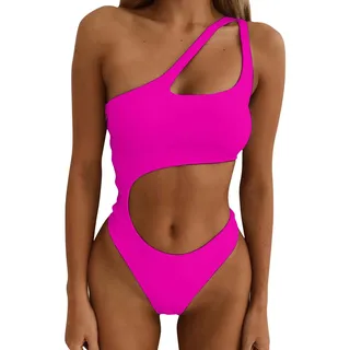 Generisch Festival Outfit Damen Rave Outfit Oberteil Badeanzug 2-Teilig Neon Rave Body Sexy Niedrig Geschnitten mit Y2K Langarm Crop Top Cover-Up Bikini Clubwear Kleidung Damen Schwarz L
