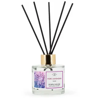 Purple River Raumduft Reed Diffuser | Pure Lavender | Aroma Diffusor 100ml | langanhaltender Duft für Zuhause | inkl. 7 Duftstäbchen | Lufterfrischer für Bad, Küche, Wohnzimmer
