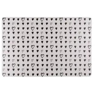 Marabellas Shop Platzteller Platzset Herzen ca. 43,5 x 28,5cm Tischset Untersetzer Tischunterlage, abwaschbar schwarz