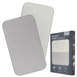 lionelo Bambus-Spannbettlaken 80x42 cm, 2er-Set. Für Babys, für Beistellbetten und Babybetten, Natürliches Material, Atmungsaktiv, Hautfreundlich, Bamboo Sheet