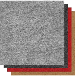 andiamo Teppichfliesen, Klebefliesen, 40x40 cm, 4 m2, Grau | 25 Stück, Polypropylen, Nadelfilz, Teppichboden, 4mm, funktional für Wohnräume & Mietwohnung