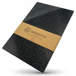 Granivio Granit Schneidebrett Servierbrett und Herdabdeckplatte Made in Germany edle Unterlegplatte aus massivem Naturstein (Indian Impala 30x20)