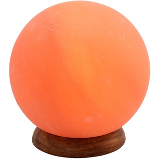 HIMALAYA SALT DREAMS Salzkristall-Tischlampe Planet, Leuchtmittel wechselbar, Warmweiß, Handgefertigt aus Salzkristall - jeder Stein ein Unikat, ca.1,9 kg orange