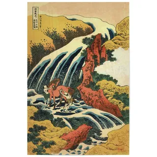 artboxONE Poster 30x20 cm Natur Der Wasserfall in Yoshino - Bild katsushika Hokusai fluss Japan