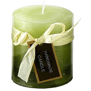 Stumpenkerze, handgemacht grün 7,2 x 6,8 cm - Kerze für Adventskranz, Kerzen