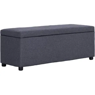 vidaXL Bank mit Staufach Sitzbank Sitzhocker Sitztruhe Flurbank Truhenbank Aufbewahrungsbox Truhe Spielzeugkiste Polsterbank 116cm Dunkelgrau Polyester