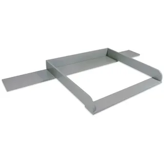 Puckdaddy GmbH Puckdaddy Lorenz | Wickelaufsatz kompatibel mit Malm Kommoden u.Ä. | 159,5x78x10 cm | Wickelauflage mit Blende aus grauem MDF-Holz | Premium Wickelaufsatz inkl. Montagematerial zur Wandmontage