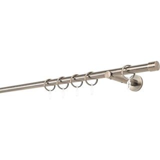 Gardinenstange 20mm Cap Wandträger 12 cm, mydeco, 1-läufig, Fixmaß, verschraubt braun 260 cm