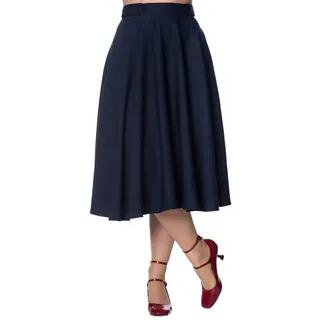 Banned A-Linien-Rock Di Di Plain Blau Retro Vintage Swing Skirt blau XL