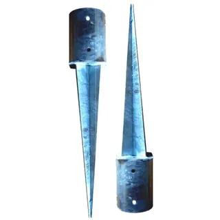 Loggyland Einschlag-Bodenhülse Einschlagbodenhülse für Rundholz, für Holzpfosten, zum Einschlagen, (2-St., 2er/4er/6er/8er/10-Set), feuerverzinkt, für Rundhölzer 101 cm