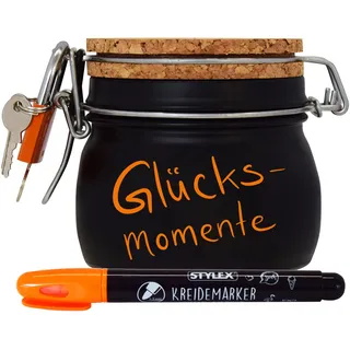Spardose Selber Beschriften Neon orange Geld Geschenk Idee Schwarz S