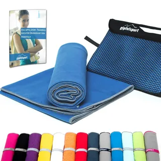 gipfelsport Mikrofaser Handtuch - Microfaser Handtücher Set, Strandtuch, Badetuch I groß, schnelltrocknend I für Sport, Beach, Reise, Outdoor, Camping I leicht, dünn, klein I 110x50cm I Blau