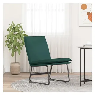 vidaXL Loungesessel Dunkelgrün 52 x 75 x 76 cm Stoff mit Rollen