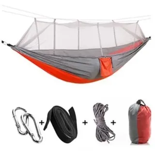 (orange) Nylon-fallschirmhängematte, Moskitonetzgewebe, Outdoor-hängematte, Anti-moskito-armee