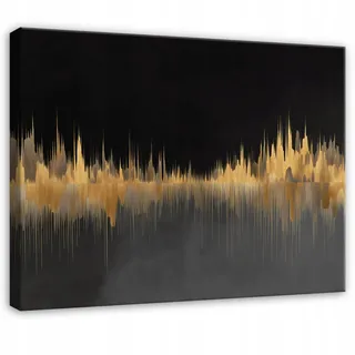 Leinwandbild Abstrakt Gold Glamour, Elegante Wanddeko Für Schlafzimmer, Wohnzimmer Und Küche, Hochauflösender Druck, 100 X 70 Cm