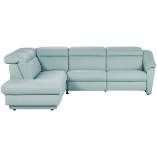 HIMOLLA Eckcouch Leder 2-Sitzer Blau