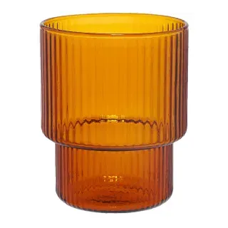 Geriffeltes Latte-Glas, 260 ml – Braun