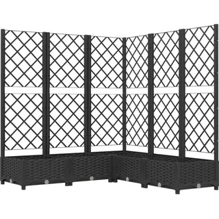 vidaXL Pflanzkübel mit Spalier 120 x 120 x 121,5 cm schwarz