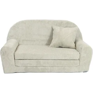 FORTISLINE Kindersofa ausklappbar 78x45x40 cm - Kindercouch aus Cord mit Liegefläche 104 cm, Mini Sofa für Kinderzimmer, Abnehmbarer waschbarer Bezug, Oeko-TEX Standard 100