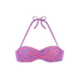 VENICE BEACH Bügel-Bandeau-Bikini-Top Damen violett-koralle Gr.32 Cup A