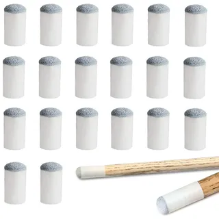 SULIUDAJI Billard Queue Spitzen,20 Stück Pool Queue Tipps Ersatz Slip-On Snooker Queue Tipps 13mm Billard Snooker Pool Tisch Zubehör,Pool-billardqueues Ersatz Spitzen Zubehör für Snooker Pool Queues