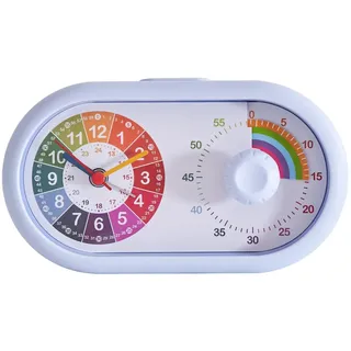 K&L Wall Art Tischuhr Rosa Tischwecker Mädchen Wecker Einhorn Alarmuhr visueller Timer blau