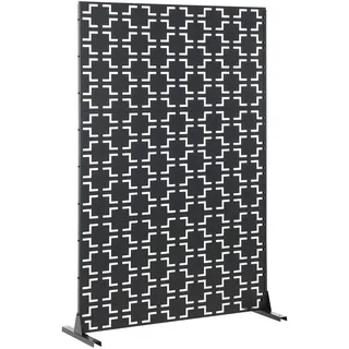 casa.pro Trennwand 180 x 120 cm Schwarz Metall