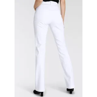 Bootcut-Jeans MAC "Boot" Gr. 40, Länge 32, weiß (white denim) Damen Jeans Röhrenjeans Modisch ausgestellter Saum