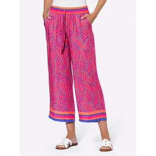 Webhose HEINE, Damen, Gr. 34, Normalgrößen, pink (royalblau, pink, bedruckt), 100% Modal, bedruckt, gemustert, mehrfarbig, 7/8-Länge, Hosen